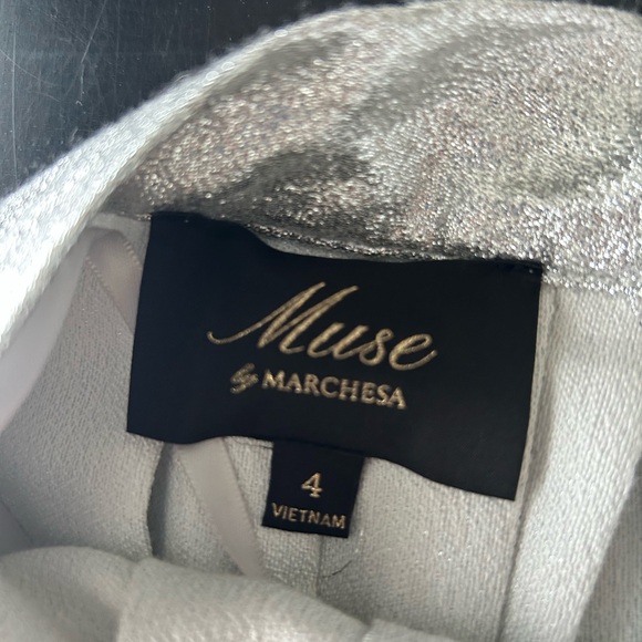 Muse by Marchesa silver skirt maxi full size 4 pockets, special occasion - Picture 3 of 9